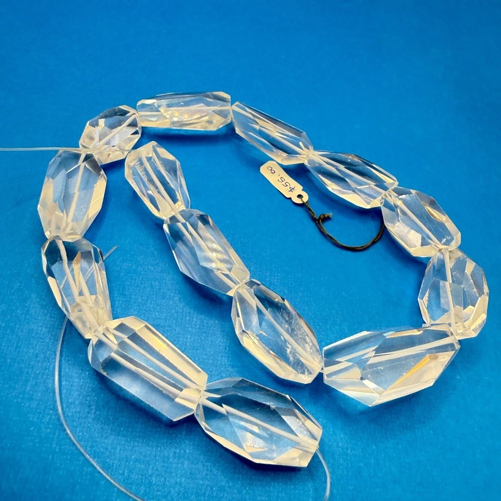 Rock Crystal Quartz Faceted Coffin Lozenge 1